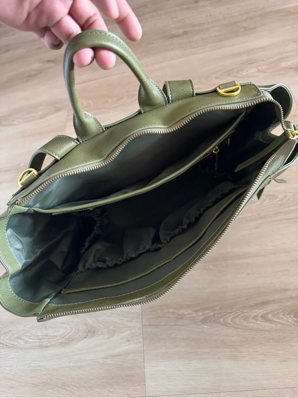 Fawn Design x Nordstrom Moss Green square Diaper Bag